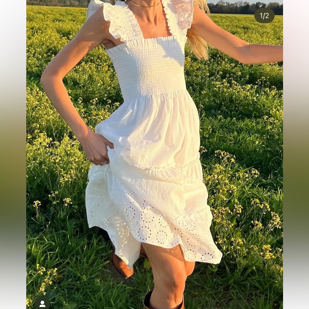 White Eyelet hill house nap dress